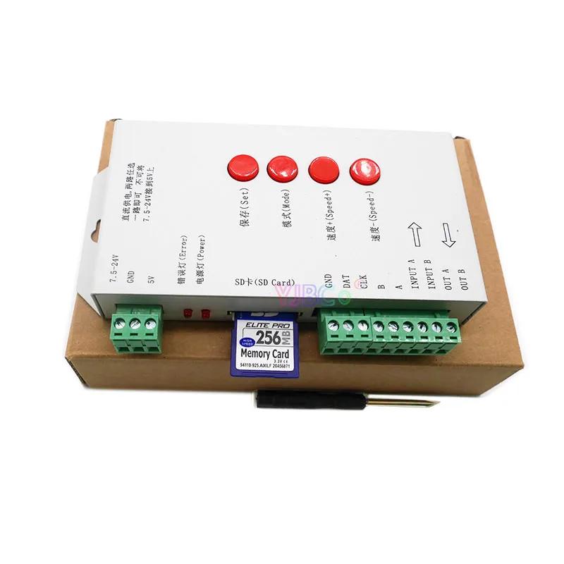 T1000S SD ī LED ȼ Ʈѷ, 5V  24V 12V  T-1000S, WS2801 WS2811 WS2812B LPD6803 2048 LED Ʈѷ
